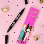 Delineador doble punta plumón negro Trendy